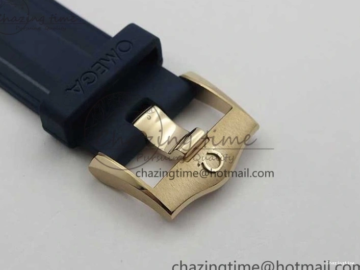 0411 2018 Seamaster Diver 300M RG Blue Ceramic VSF 1:1 Best Edition Blue Dial on Blue Rubber Strap A WeatherProof 7914